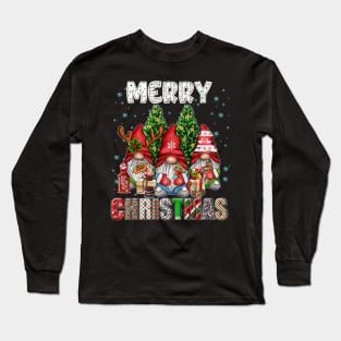 Merry Christmas Gnome Family Funny Xmas Tree Women Men Kids Long Sleeve T-Shirt